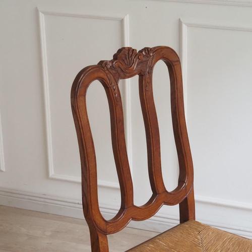 Vintage French Dining Chairs with Woven Seats, Set of 8 For Sale - Image 12 of 17