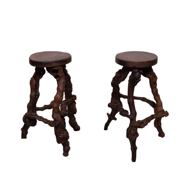 Mid-Century Modern French Vinery Bar and Stool Set, 1960s, Set of 4 For Sale - Image 3 of 16