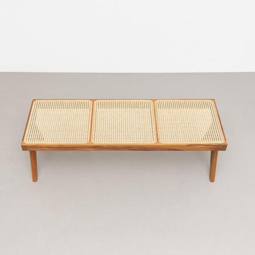 057 Civil Bench in Wood and Woven Viennese Cane by Pierre Jeanneret for Cassina For Sale - Image 12 of 18