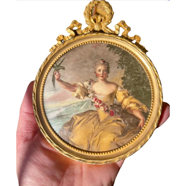 Portrait of Françoise-Renée de Carbonnel de Canisy, Marquise d'Antin, painted on Limoges porcelain and presented in a...