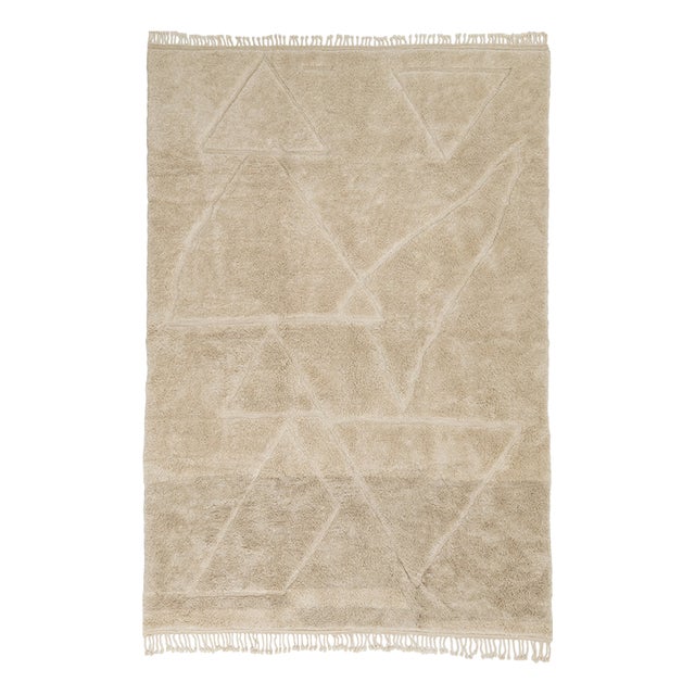 Large Hand-Knotted Wool Rug by Azele Studio For Sale