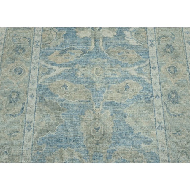 Green & Blue Turkish Oushak Rug 4' x 6'5" For Sale In Houston - Image 6 of 8