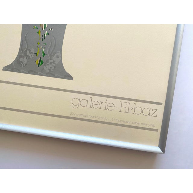 John Lander Vintage 1980's Contemporary Lithograph Print " Bouquet Basket " Framed Large Gallery Poster For Sale - Image 11 of 12