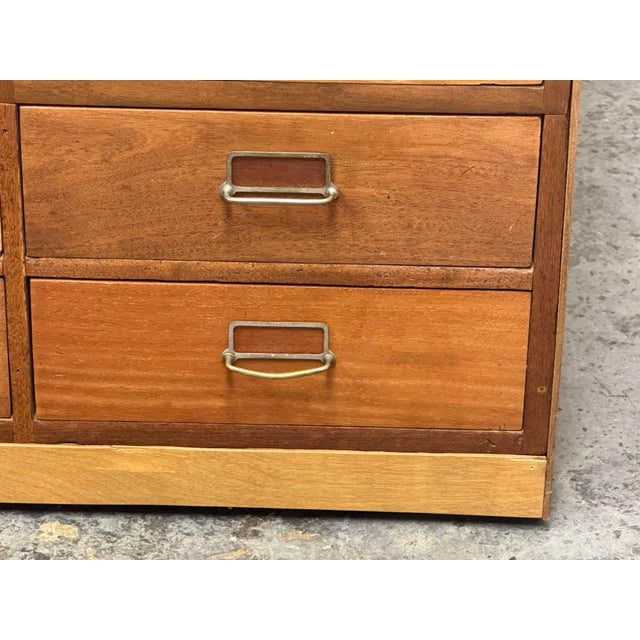 Thirty Two Drawer Apothecary Wood Cabinet, Vintage For Sale - Image 12 of 12
