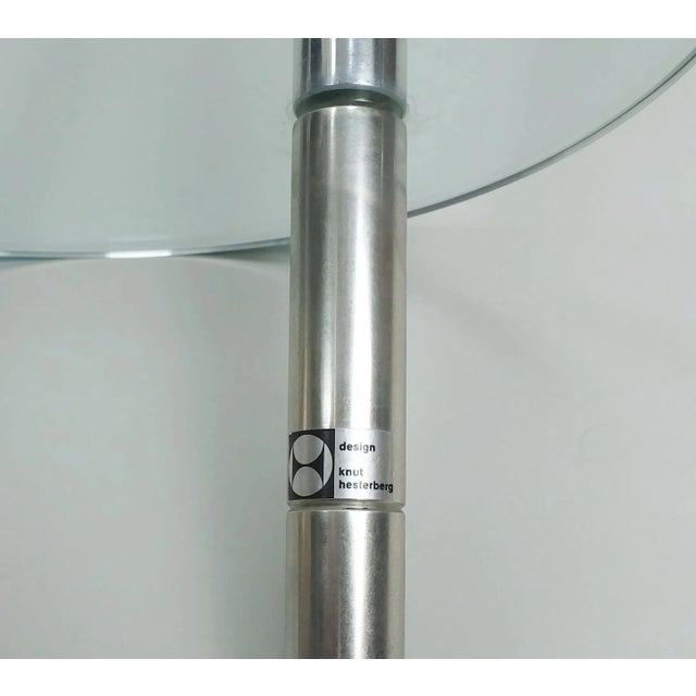 Large Candleholder in Stainless Steel and Glass by Knut Hesterberg, 1970s For Sale - Image 9 of 11