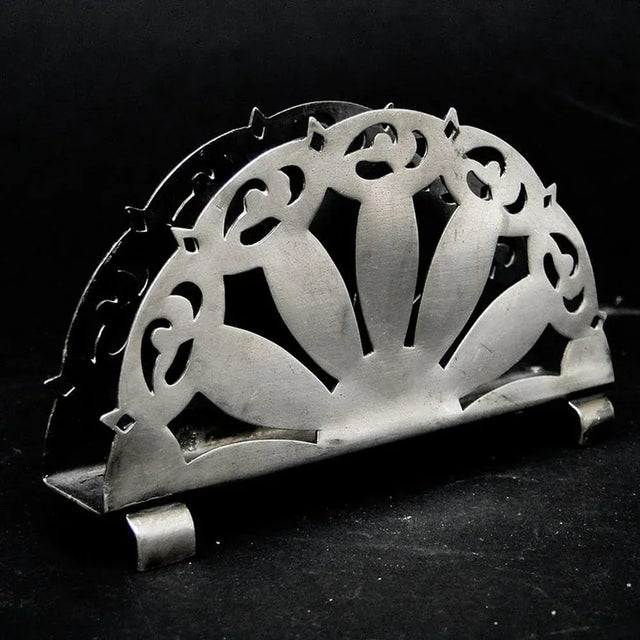 Metal Art Deco Napkin Holder by Wws, Poland, 1950s For Sale - Image 7 of 7