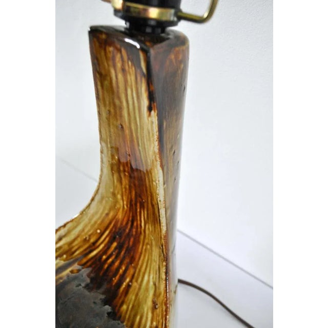 Organic Shaped Table Lamp in Warm Brown Colors by Axella Stentøj, Denmark, 1970s For Sale - Image 11 of 15