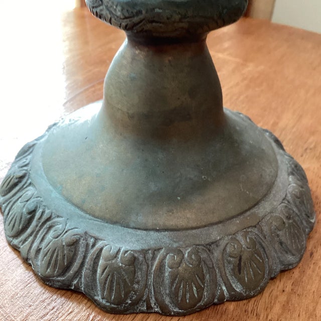 Antique 18th Century Brass Bronze French Style Goblet Urn Vase or Planter Ornate Loving Cup Anita Speedo Design For Sale - Image 9 of 13