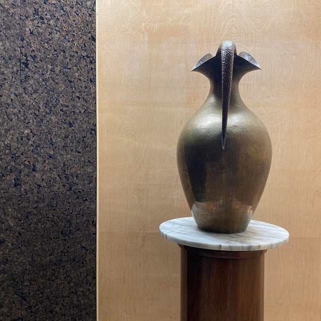 Italian Early 20th Century Large Scale Egidio Casagrande Brass Pitcher For Sale - Image 3 of 15