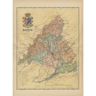 Historical Map of Spains Capital Province, 1901 For Sale