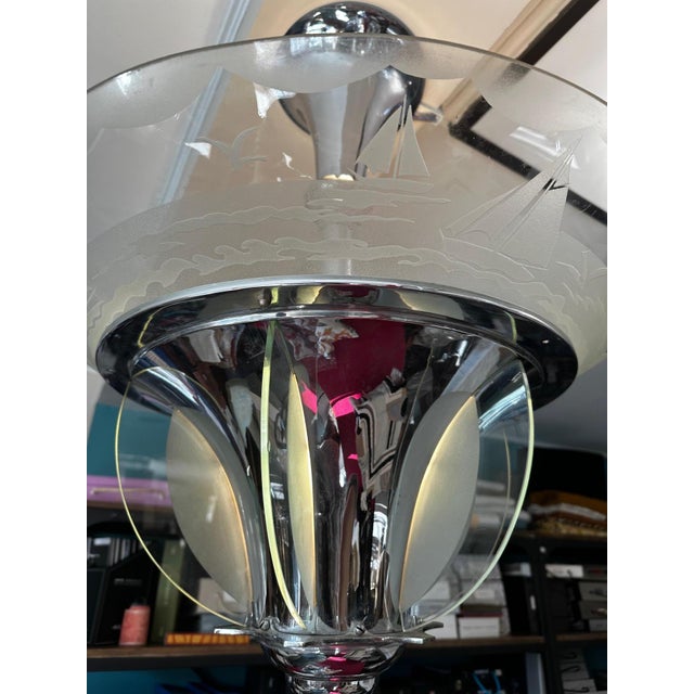 Vintage Art Deco Chandelier, 1930 For Sale - Image 10 of 14