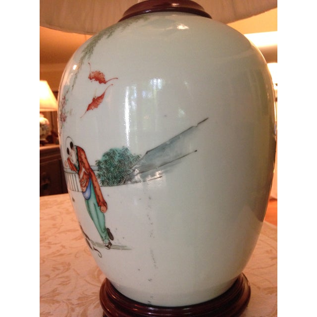 Green Antique Late 19th Century Chinese Lamps - a Pair For Sale - Image 8 of 12