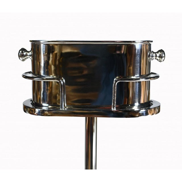 Art Deco Silver Plate Champagne Cooler Wine Stand For Sale - Image 3 of 8