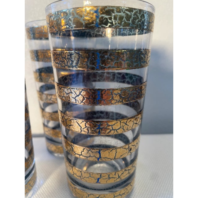 1960's Culver "Regiment" Green and Gold Highball Glasses - a Set of 4 For Sale In New Orleans - Image 6 of 9