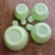 Jeannette Jadeite Uranium Glass Measuring Cup Nesting Set – Uv Reactive Kitchen Glass, 1930s For Sale - Image 9 of 9