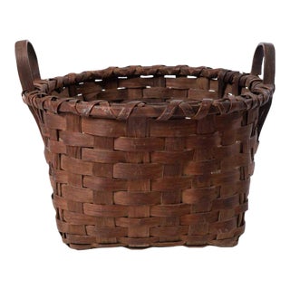 Antique Splint Basket For Sale