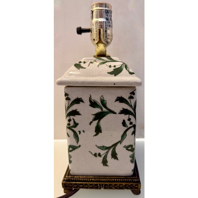 Metal Small Chinoiserie Style Ginger Jar Table Lamp For Sale - Image 7 of 8
