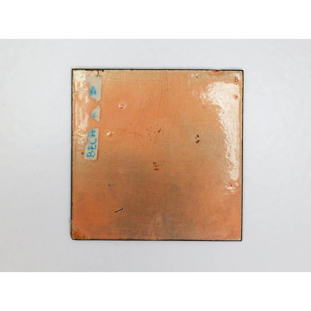 Mid-Century Modern Small Square Enameled Metals attributed to Ettore Sottsass for Il Sestante, Italy, 1958, Set of 2 For Sale - Image 3 of 7