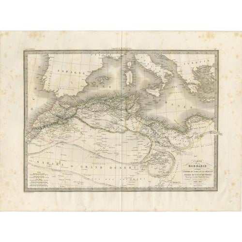 North Africa Map by Lapie, 1837 For Sale - Image 3 of 13