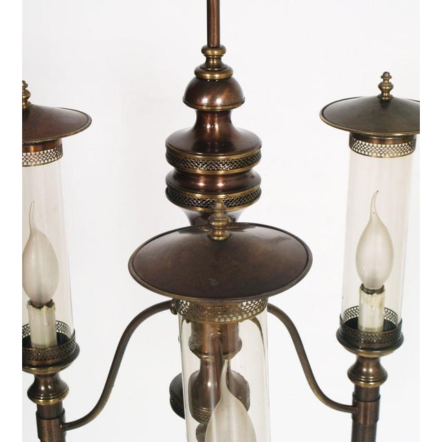 Art Deco Chandelier in Burnished Brass, 1940s For Sale - Image 3 of 9