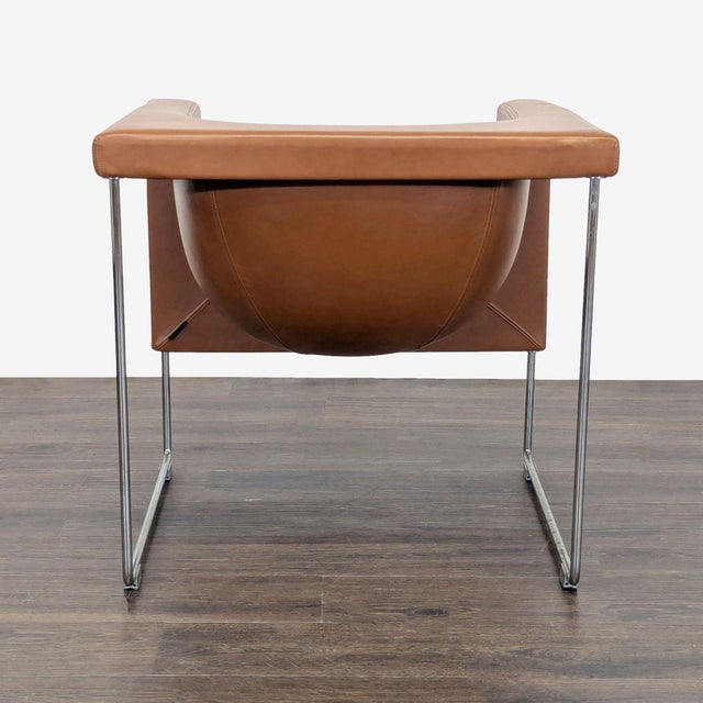 Stua Nube Modern Brown Leather Lounge Chair With Chrome Legs For Sale In San Francisco - Image 6 of 8