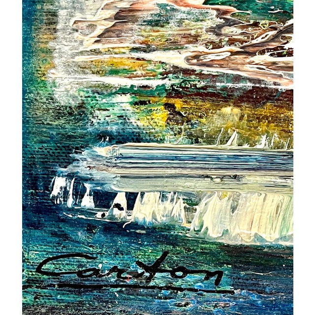 Mid 20th Century Norman Carton, American Vivid Abstract Expressionist Art Oil Painting Norman Carton, Wpa Artist For Sale - Image 5 of 7