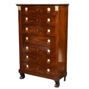 Early 19th Century Vintage French Neoclassical Bronze Mounted Mahogany Chest of Drawers