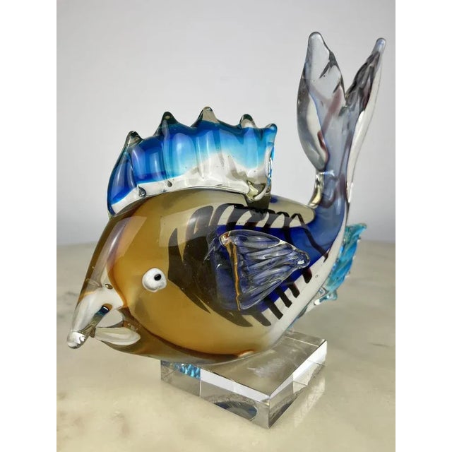 Large Vintage Murano Glass Fish, Italy, 1970s For Sale - Image 3 of 10