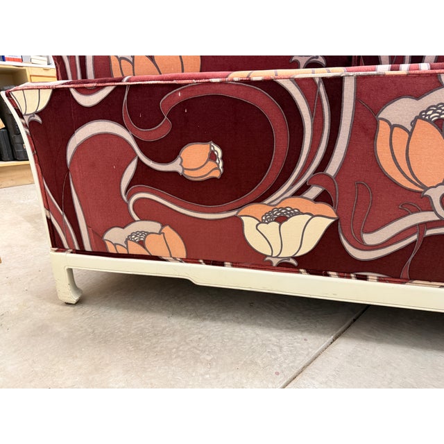 Hollywood Regency Mohair Velvet 60's Loveseat For Sale - Image 14 of 18