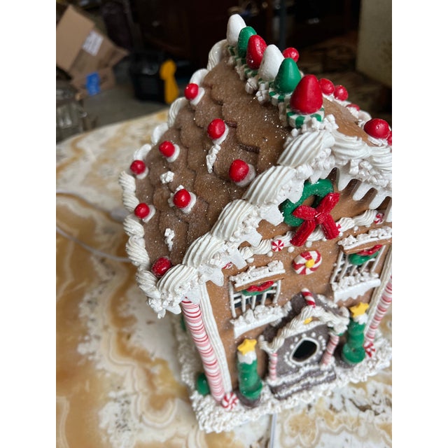 White Vintage Light-Up Christmas House Decoration For Sale - Image 8 of 11