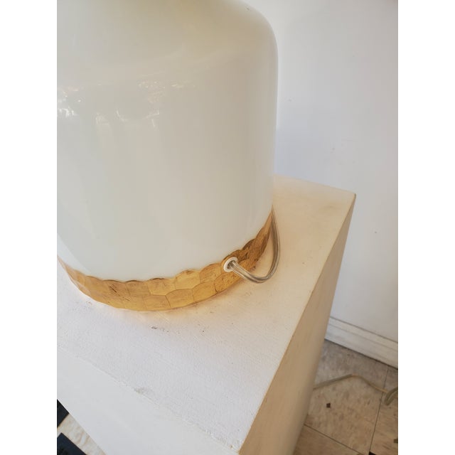 Late 20th Century Milk White and Gold Table Lamp For Sale - Image 9 of 10