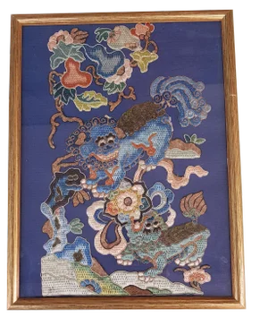 Chinese Silk Embroidery Artwork with Lions