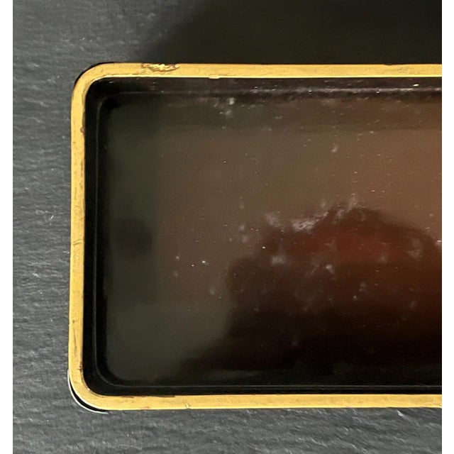 Japanese Antique Lacquer Maki-E Miniature Hasami-Bako with Copper Mounts For Sale - Image 16 of 18