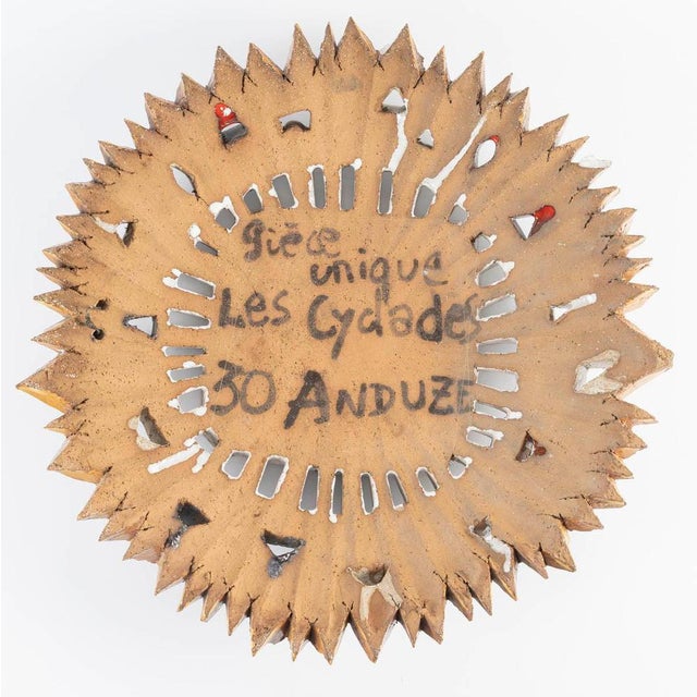 Ceramic Large Terracotta Sculpture Depicting a Sun from Zobel For Sale - Image 7 of 8