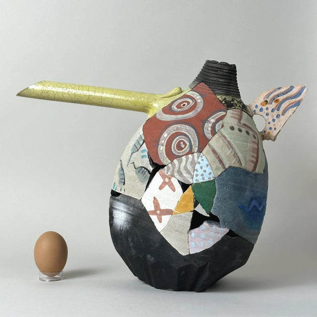 Patrick Crabb (B. 1947) - Postmodernist Abstract Raku Shard Teapot Series, Signed (1994) For Sale - Image 4 of 9