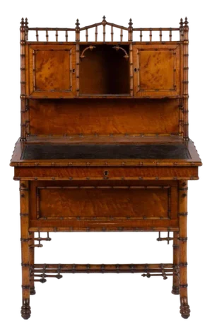 Late 19th Century Aesthetic Movement Faux Bamboo Desk Attributed to R.J.Horner