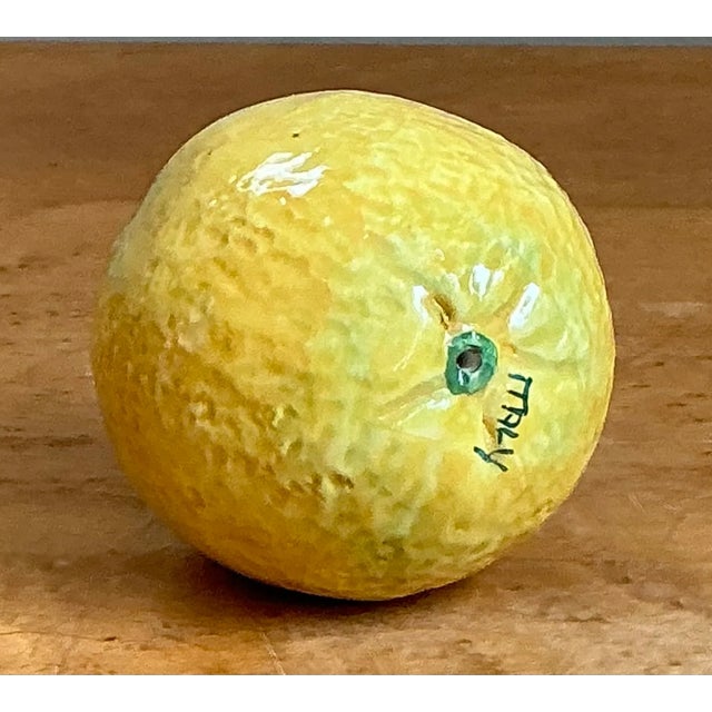 Vintage Italian Yellow Ceramic Lemon For Sale - Image 4 of 12