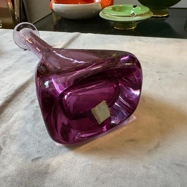 1970s 1970s Flavio Poli for Seguso Modern Pink Sommerso Murano Glass Bottle For Sale - Image 5 of 12