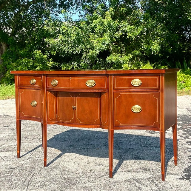 Baker Furniture Company Late 20th Century Vintage Regency Baker Hepplewhite Mahogany Sideboard For Sale - Image 4 of 12