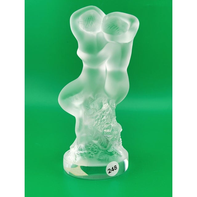 1950s Rare LALIQUE Crystal "Le Faune" Figurine Dancing Nude Lovers Pan (Faun) & Diana For Sale - Image 13 of 18