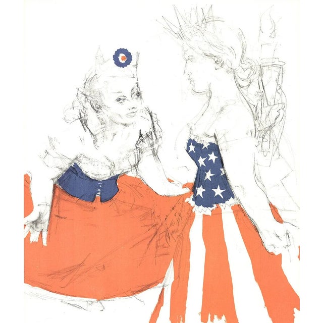 Jack Levine 1967 Jack Levine 'Marianne & The Goddess of Liberty' Contemporary USA Lithograph For Sale - Image 4 of 5