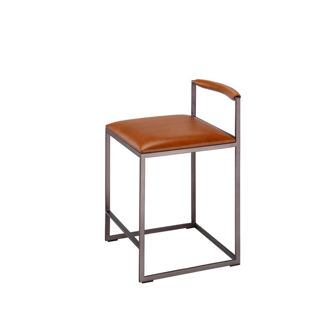 2020s Bradbury Counter Stool, Saddle Leather For Sale - Image 5 of 9
