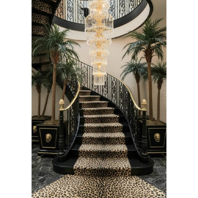 Gold 1980s Monumental 5ft Tall Vintage 6 Tiered Waterfall Crystal 25 Light Mid Century Hollywood Regency Chandelier For Sale - Image 8 of 8