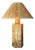 Mid-Century Boho Cork Table Lamp with Raffia Shade in the style of Ingo Maurer, 1970s For Sale