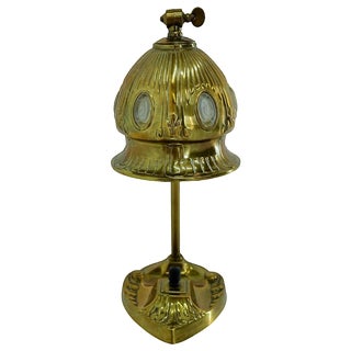 Vintage Vienna Secession style Table Lamp in Brass & Glass, Austria, 1930s For Sale