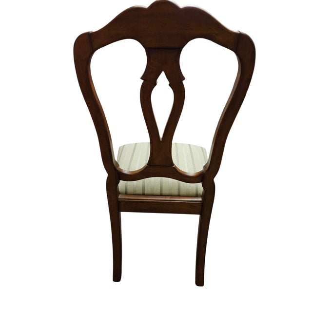 1990s 2 Ethan Allen Dining Room Side Chairs French Country Custom Fabric Finish 216 For Sale - Image 11 of 13