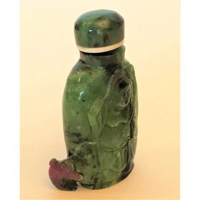 Vintage Ruby in Zoisite Bottle With Liu Hai and the Three Legged Toad For Sale - Image 12 of 12