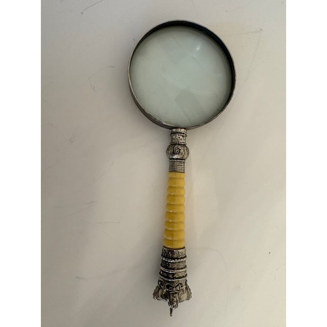 Vintage Hand Held Magnifying Glass For Sale - Image 4 of 4