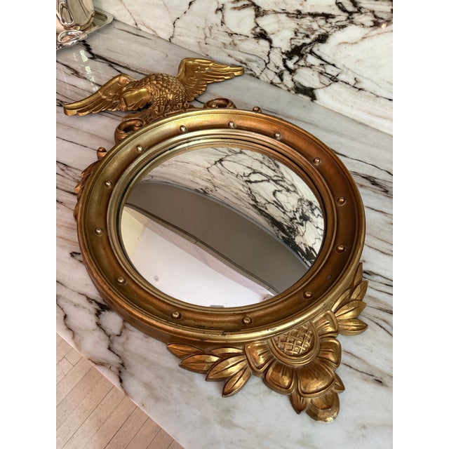 Syroco Gold Federal Convex Mirror For Sale - Image 4 of 7