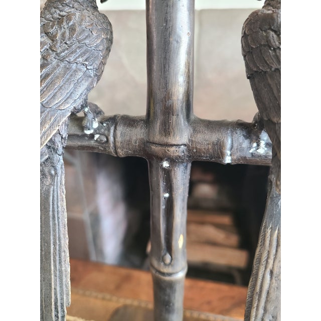 Vintage Bronze Table Lamp With Two Parrots For Sale - Image 12 of 17
